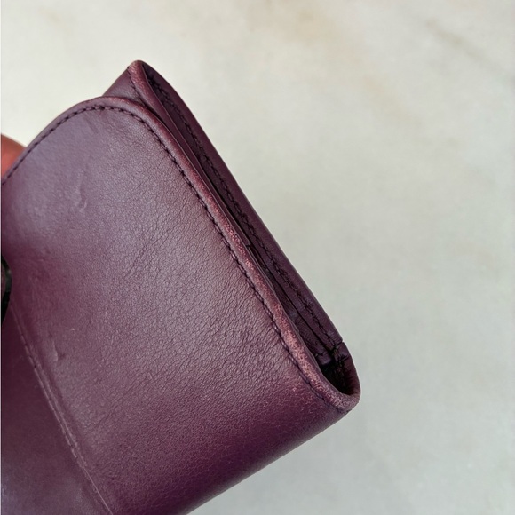 Coach Plum Leather Wallet with Gold Clasp - Picture 11 of 12